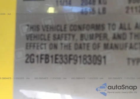 2015 Chevrolet Camaro 2Ls из США, поврежденный, VIN 2G1FB1E33F9183091